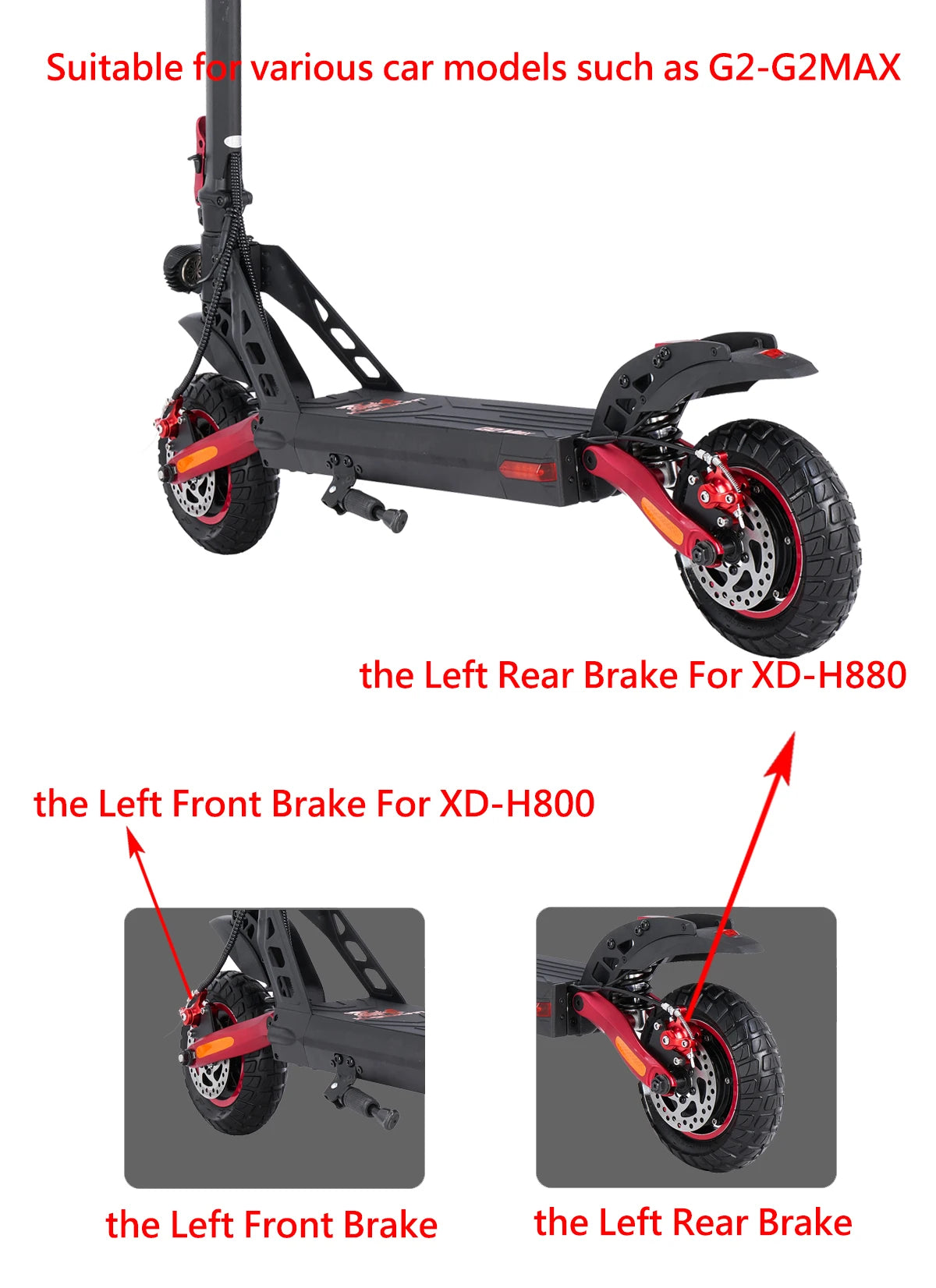 XOD H800/H880 Electric Scooter Hydraulic Disc Brake for KUKirin G2 MAX G2 Master  Multiple Models Electric Scooter Brake