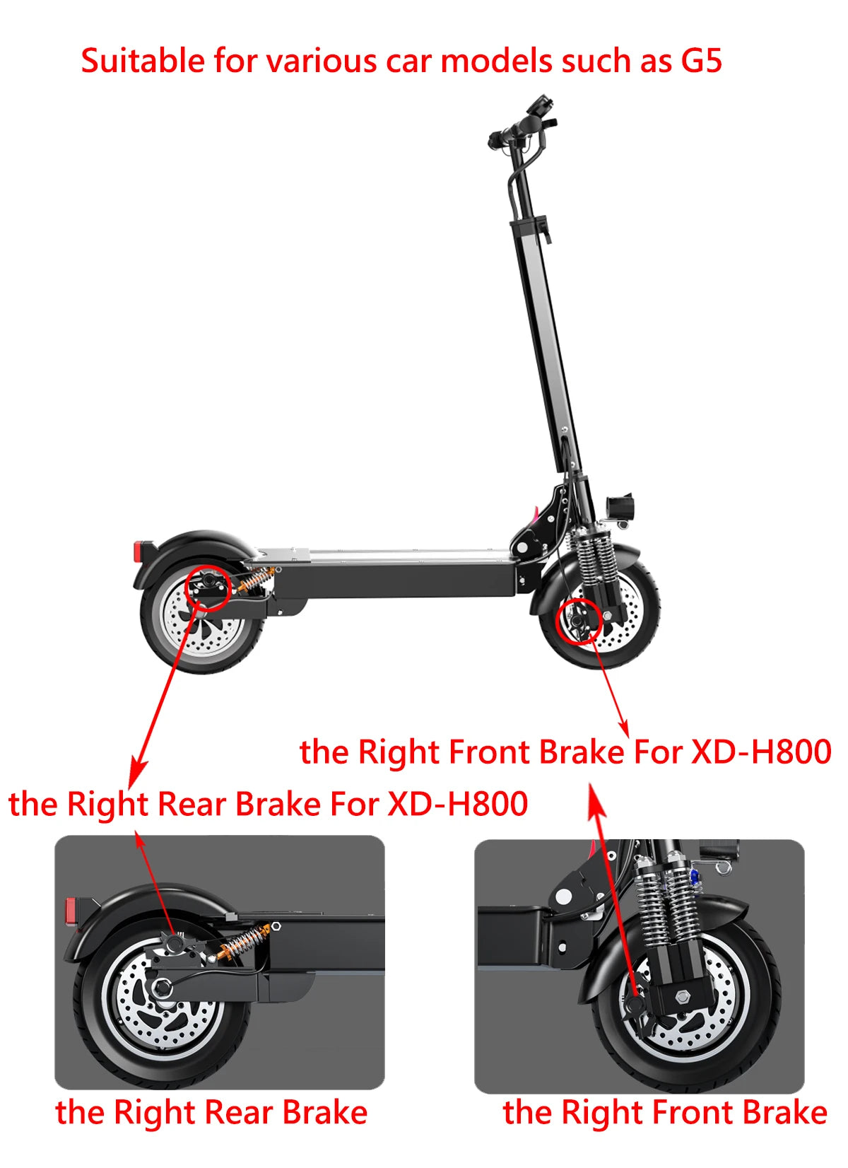XOD H800/H880 Electric Scooter Hydraulic Disc Brake for KUKirin G2 MAX G2 Master  Multiple Models Electric Scooter Brake