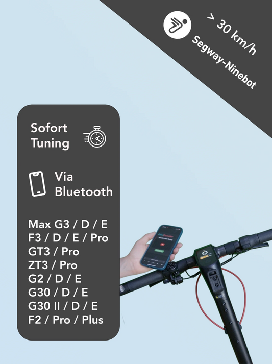 VoltGear-Tuning für Ninebot Max G3 D + GT3 + ZT3 + G2 D + G30 D + F2 + F2 Plus + F2 Pro via Bluetooth