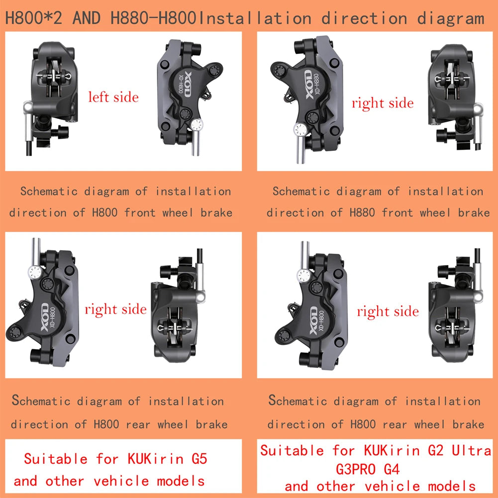 XOD H800/H880 Electric Scooter Hydraulic Disc Brake for KUKirin G2 MAX G2 Master  Multiple Models Electric Scooter Brake